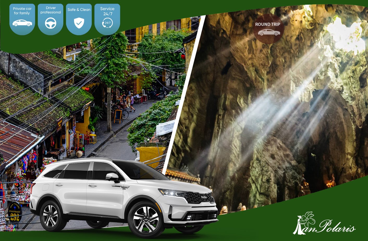 Da Nang Hotel/ International Airport Private Transfer to Marble Mountain/Coconut Forest/Hoi An Ancient Town